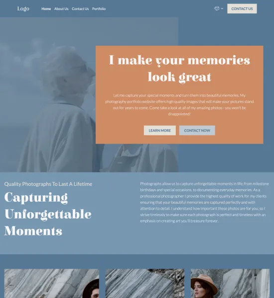 photography portfolio template preview