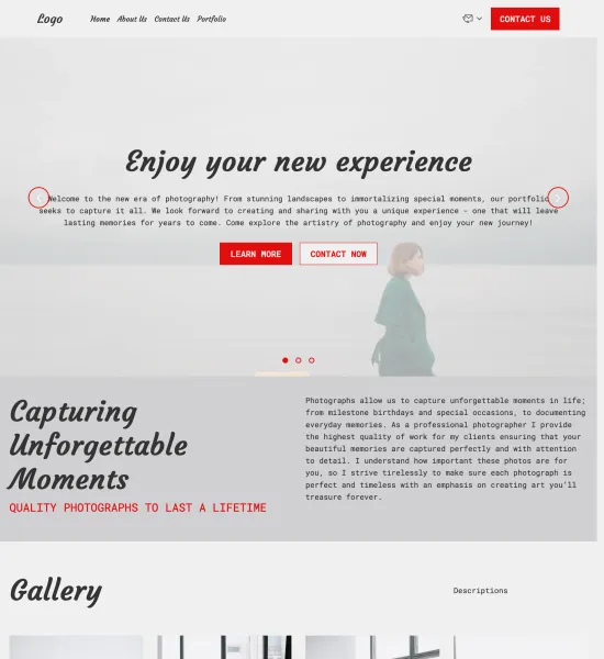 photography portfolio template preview