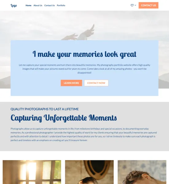 photography portfolio template preview