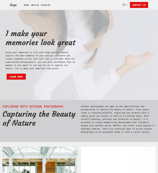 photography blog template preview