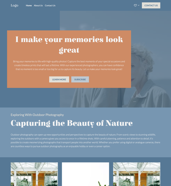 photography blog template preview