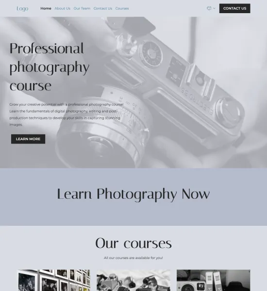 photography school template preview