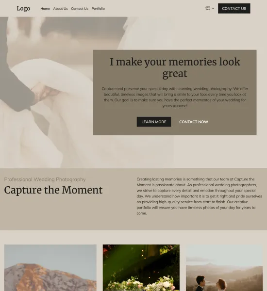 wedding photography portfolio template preview