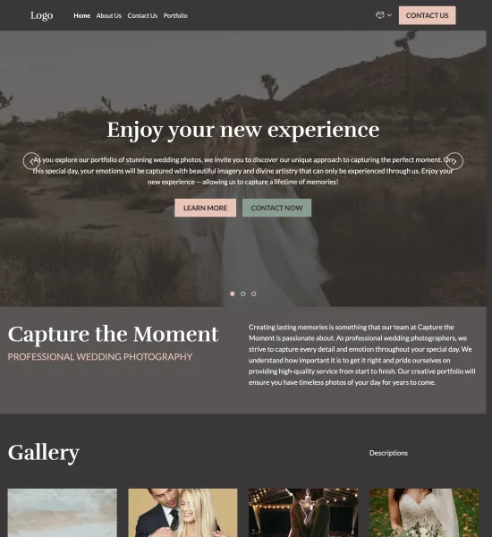 wedding photography portfolio template preview