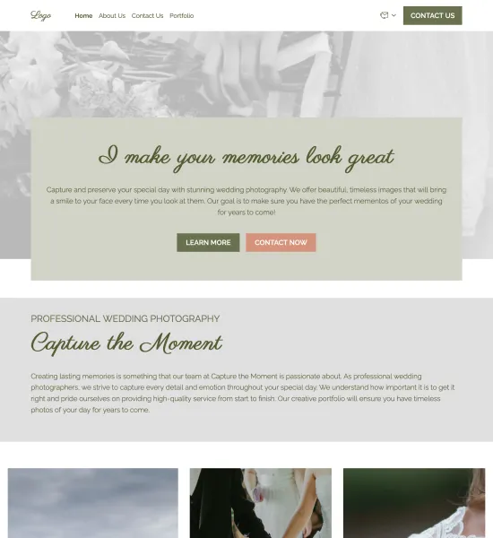 wedding photography portfolio template preview