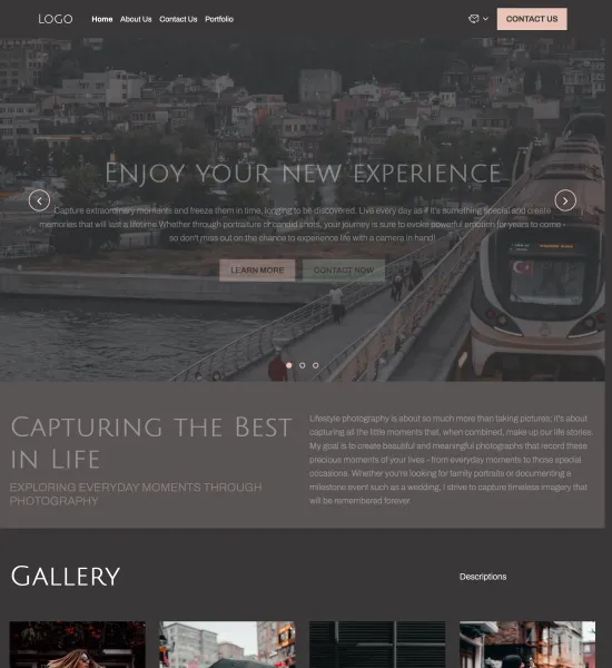 lifestyle photography portfolio template preview