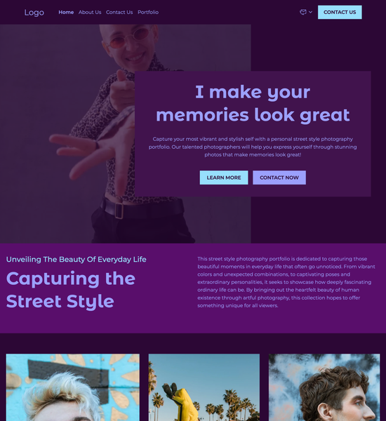 street style photography portfolio template preview