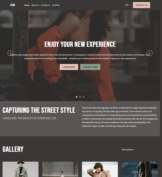 street style photography portfolio template preview