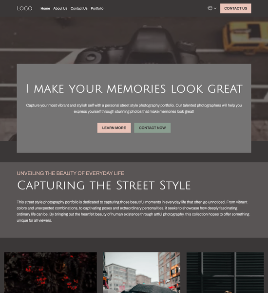 street style photography portfolio template preview