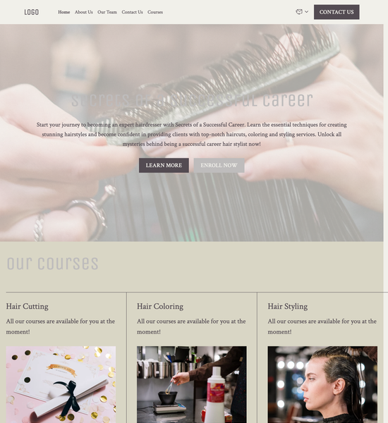 hairdressing school  template preview