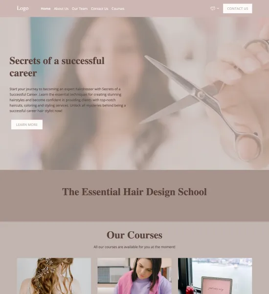 hairdressing school  template preview