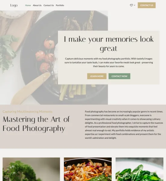 food photography portfolio template preview