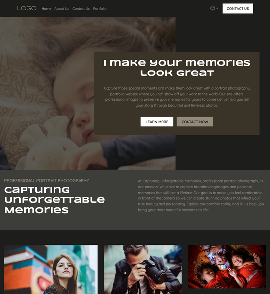 portrait photography portfolio template preview