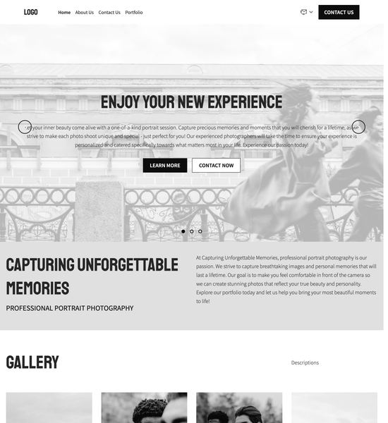 portrait photography portfolio template preview