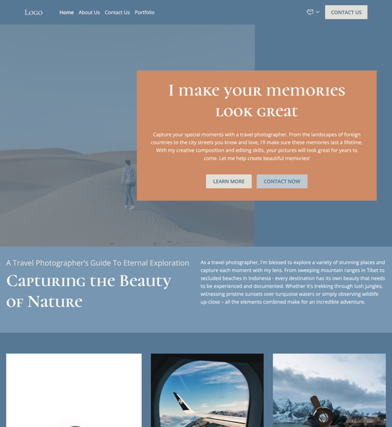 travel photography portfolio template preview