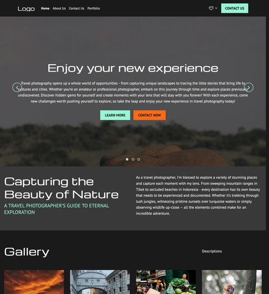 travel photography portfolio template preview