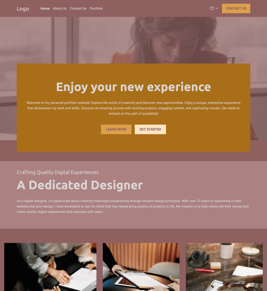 personal portfolio template preview