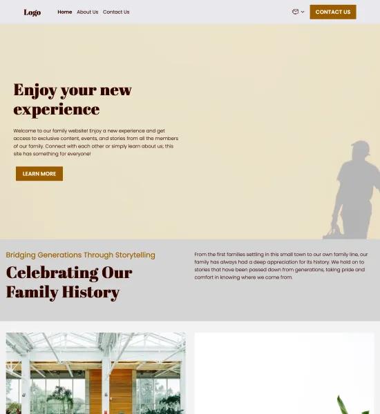 family website template preview