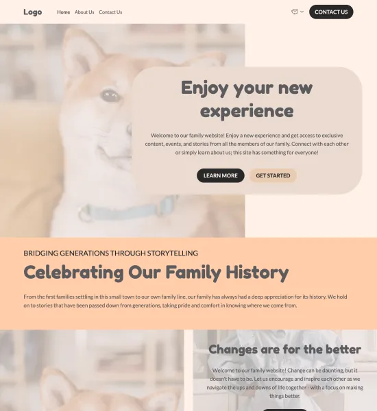 family website template preview