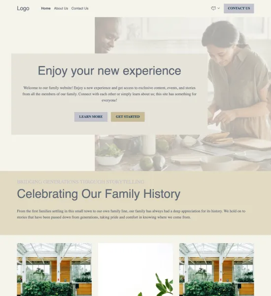 family website template preview