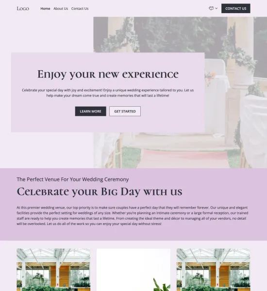 wedding website template preview