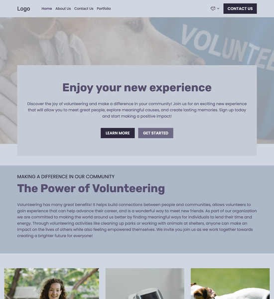 volunteer organization template preview