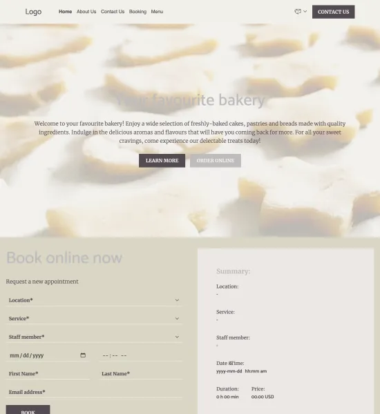 bakery template preview