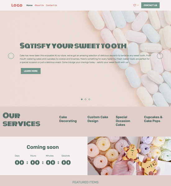 cake store template preview