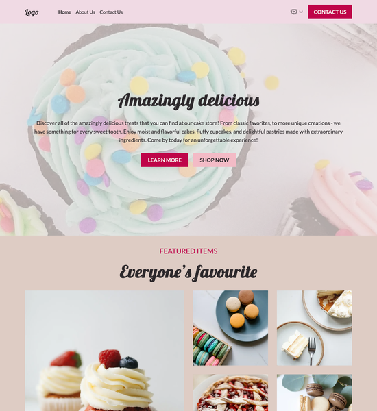 cake store template preview