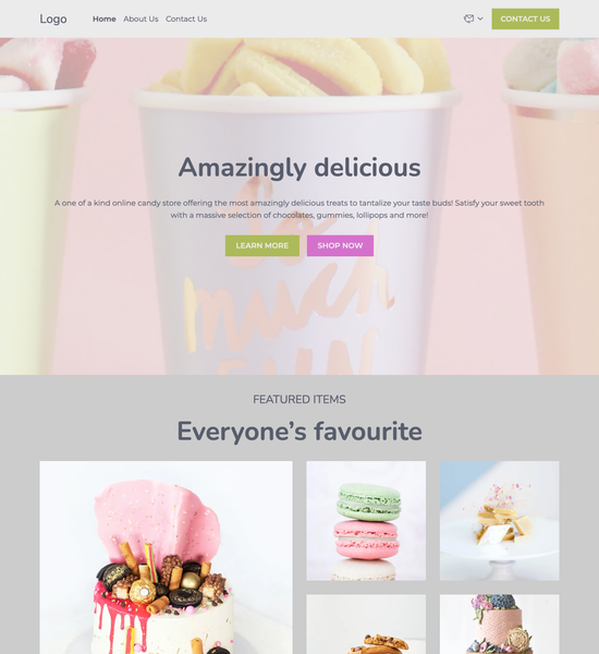 candy store template preview