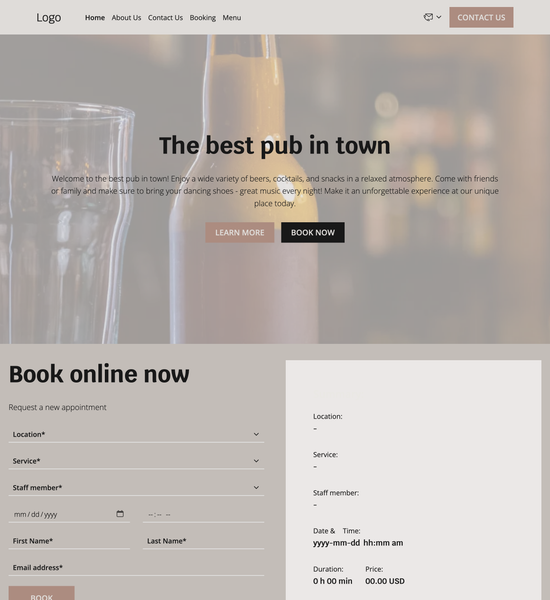 beer house template preview