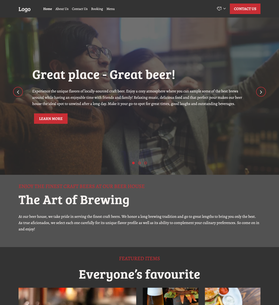 beer house template preview