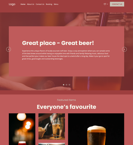 beer house template preview