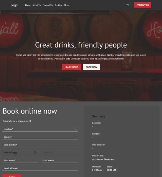 lounge bar template preview