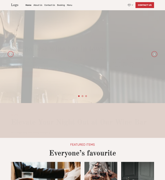 wine bar template preview