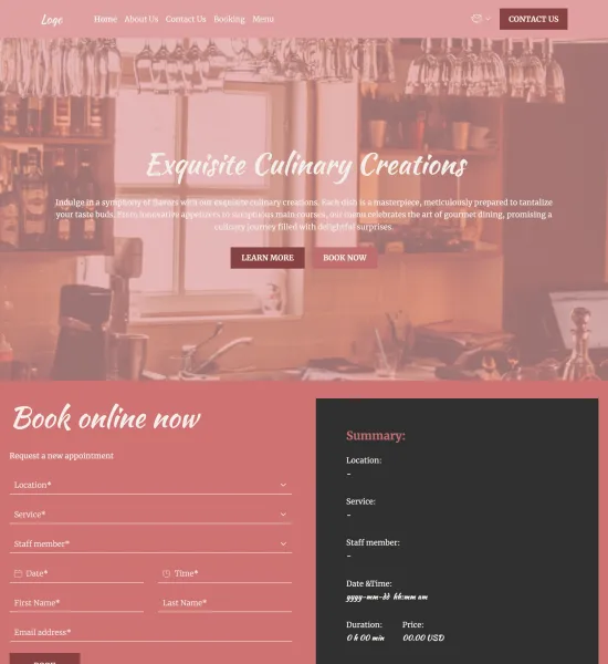 cocktail bar template preview