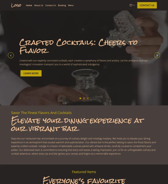 cocktail bar template preview