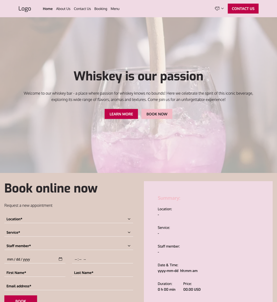 whiskey bar template preview