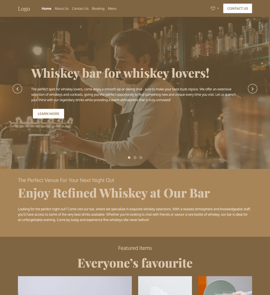 whiskey bar template preview