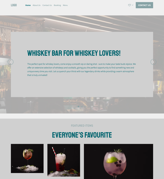 whiskey bar template preview