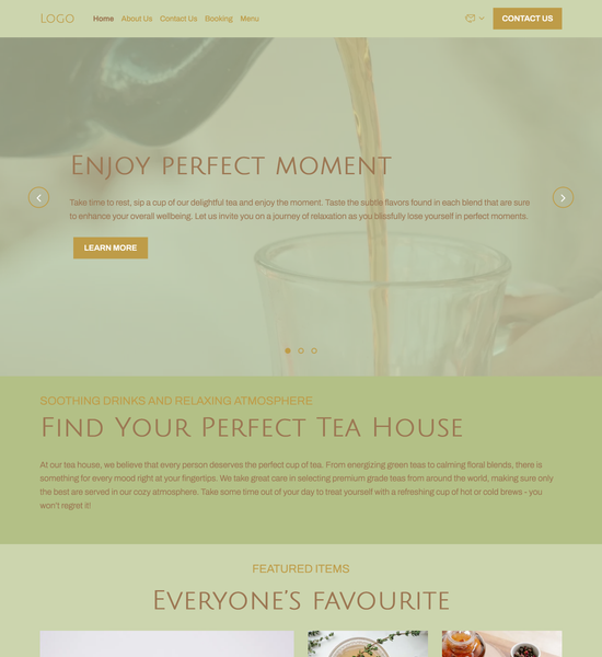 tea house template preview