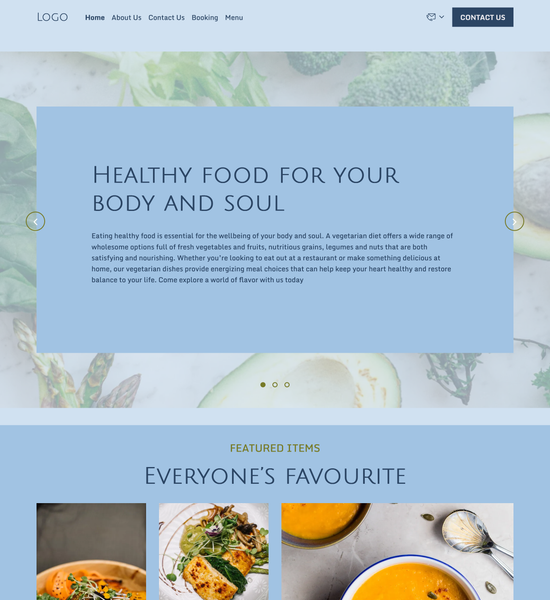 vegetarian restaurant template preview