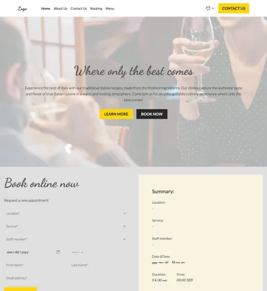 Italian restaurant template preview