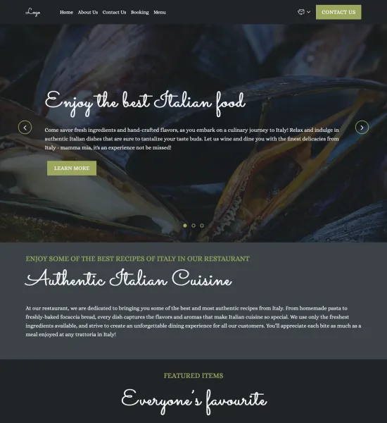 Italian restaurant template preview