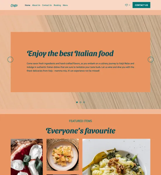 Italian restaurant template preview