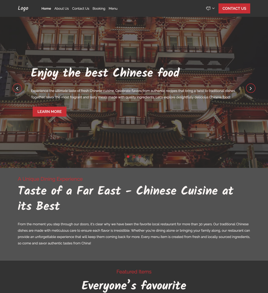 Chinese restaurant template preview