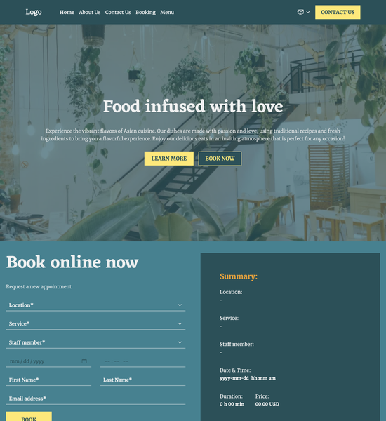 Asian restaurant template preview