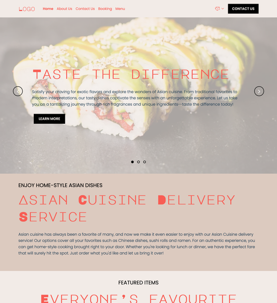 Asian restaurant template preview