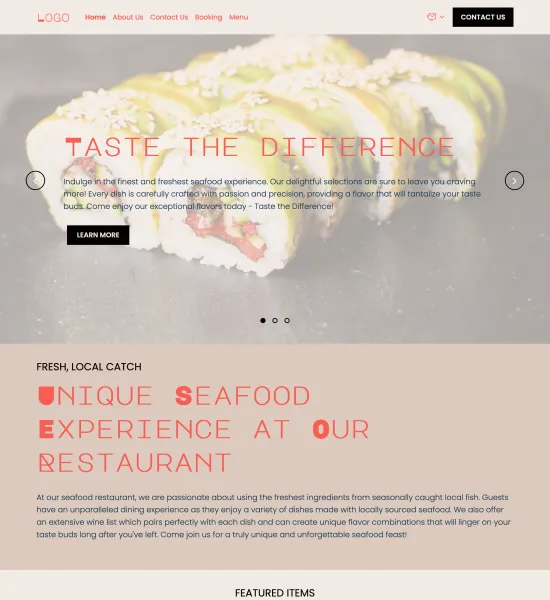 seafood restaurant template preview