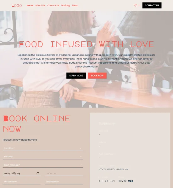 Japanese restaurant template preview